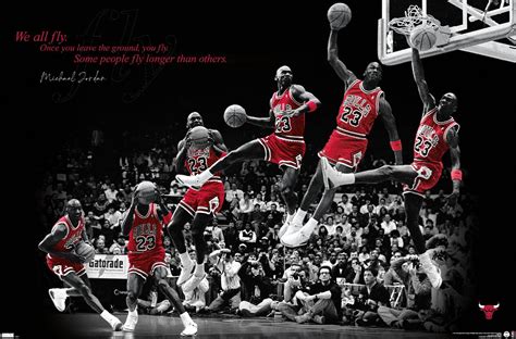 Poster Michael Jordan Famous Foul Line Dunk Vintage Sports Basketball