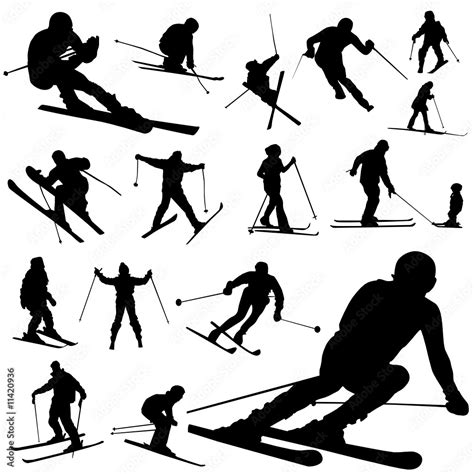 Set Of Ski Vector Stock Vector Adobe Stock