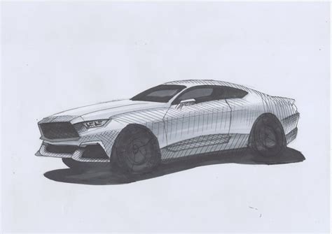 Mustang Car Sketch at PaintingValley.com | Explore collection of ...