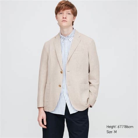 Men Linen Blend Jacket Uniqlo Uk Linen Jackets Mens Coats And