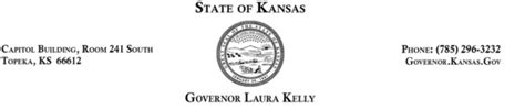 Governor Kelly Orders State Office Buildings Closed Monday For State