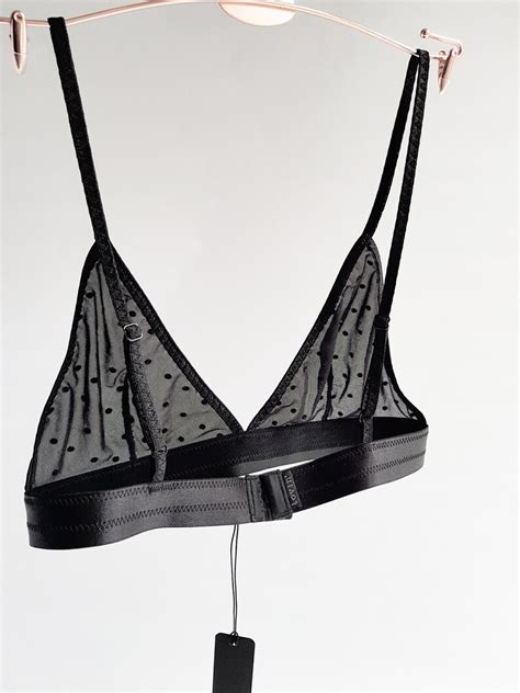 Polka Dot Bralette Sexy See Through Triangle Bralette Black Etsy Canada