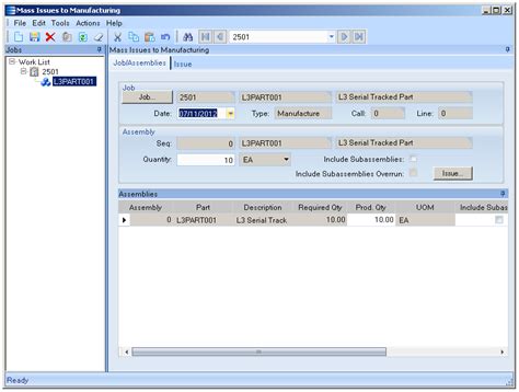 Consolidated Quick Job Entry Screen For Epicor Erp