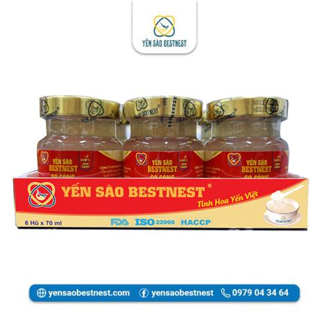 Khay 6 hũ yến chưng sẵn BESTNEST GÒ CÔNG Đường Phèn 70 ml - Yến Sào ...