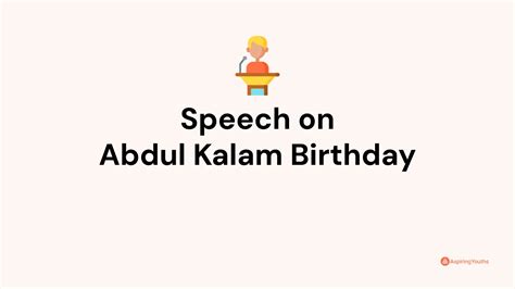 Speech on Abdul Kalam Birthday