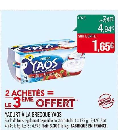 Promo Yaourt La Grecque Yaos Chez Match Icatalogue Fr