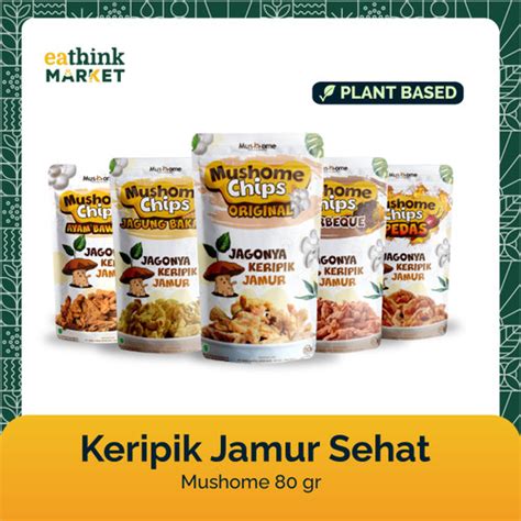 Promo Mushome Chips Camilan Sehat Keripik Jamur Pedas 80 Gr Barbeque