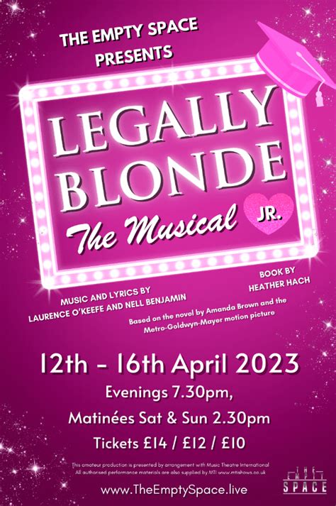 Legally Blonde The Musical JR At The Empty Space Event Tickets From TicketSource