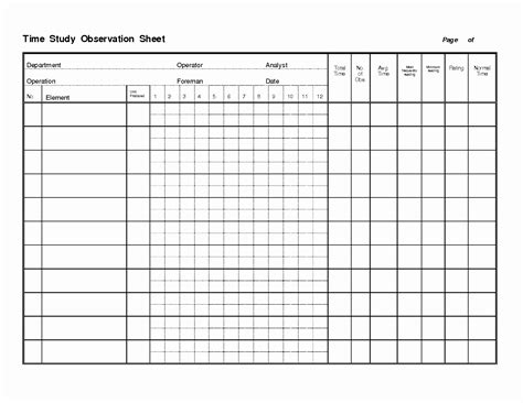 Time Study Spreadsheet — Db