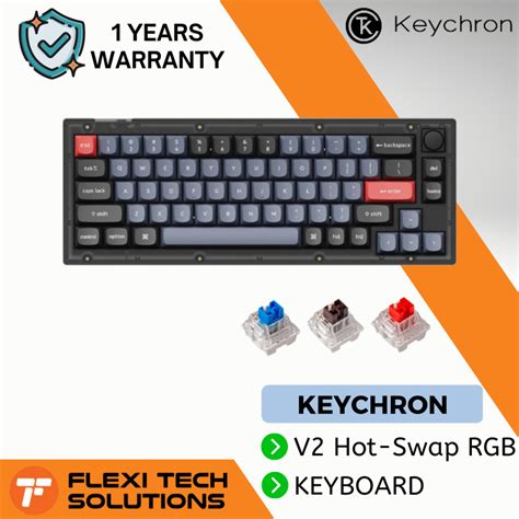 Keychron V Hot Swap Rgb Fully Assembled Knob Frosted Black Translucent Wired Keyboard Flexi
