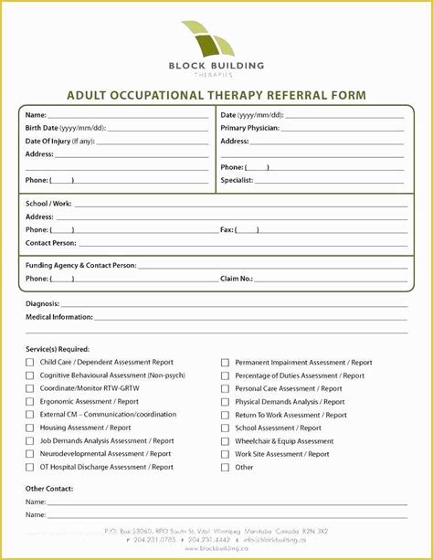 Printable Medical Referral Form Template