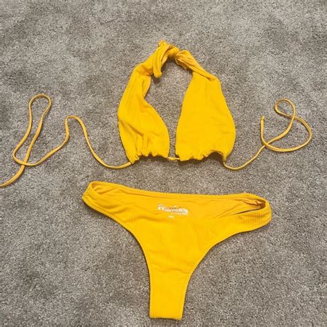 Frankie S Bikinis Swim Frankies Bikinis Yellow Bikini Poshmark