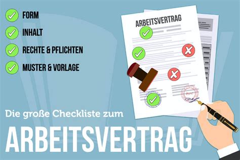 Arbeitsvertrag Kostenlose Muster Inhalt Rechte Pflichten