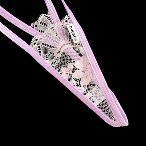 Lilac Ultra Lace Thong G String Lingerie Micro Gigi
