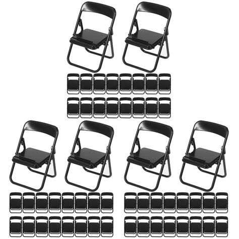 72 Pcs Mini Foldable Chair Model Tabletop Chair Shaped Phone Stand Doll