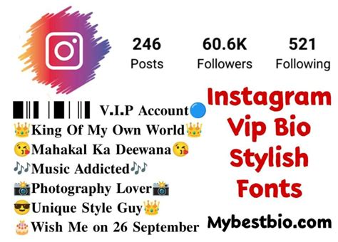 Instagram Vip Bio Stylish Font – MyBestBio