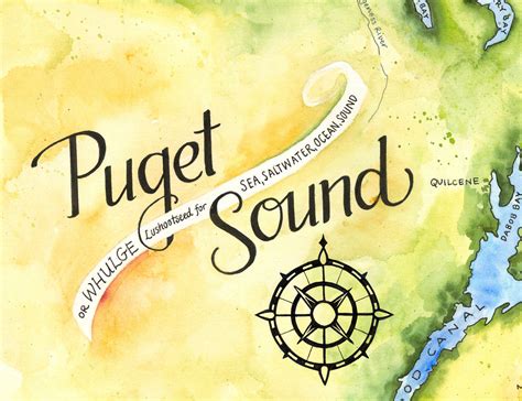 Puget Sound Watercolor Map Art Print – Elizabeth Person Art & Design