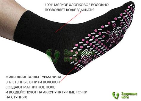 Купить самонагревающиеся турмалиновые носки с массажным эффектом в ...