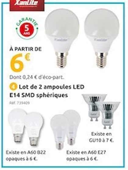 Promo Lot De Ampoules Led E Smd Sph Riques Chez Mr Bricolage