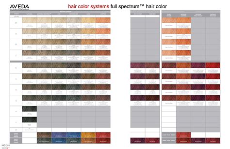 Aveda Hair Color System Full Spectrum Hair Color Chart