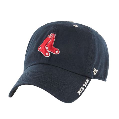 boston red sox socks logo clean  adjustable navy baseball cap red