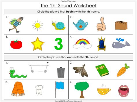 What Starts With th_? | Digraph th Worksheet - Worksheets Library