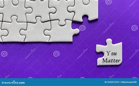 Motivational And Inspirational Quote On Missing Jigsaw Puzzle You Matter Stock Illustration