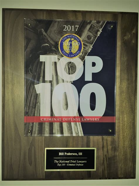 Bill Pedersen Iii Is Selected As A Top 100 Criminal Defense Lawyer By