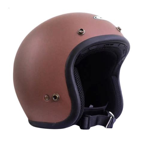 Jual Zeus Retro Zs 385c Polos Helm Half Face Coklat Dope Di Seller