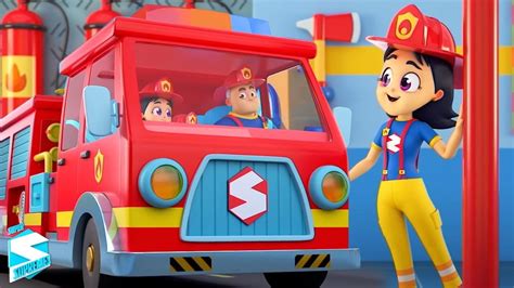 Большая красная пожарная машина и более Песни для малышей - YouTube