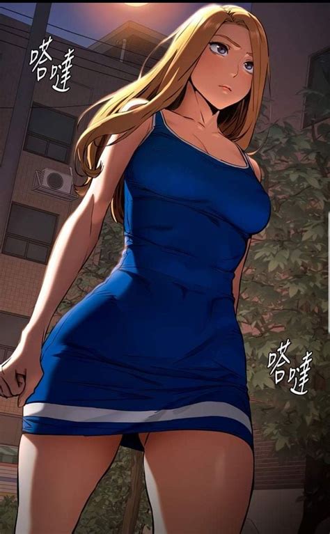 Beautiful Blonde Anime Girl In A Short Blue Dress Blonde Anime Girl