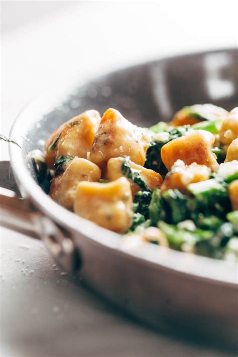 Sweet Potato Gnocchi With Garlic Sage Butter Sauce Recipe Pinch Of Yum