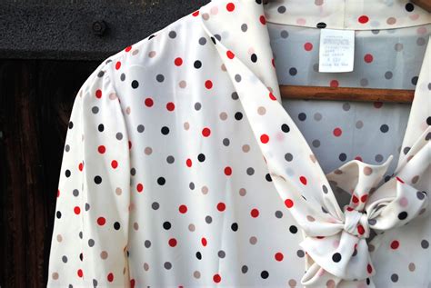 Vintage Polka Dot Pussy Bow Shirt Dress Office Pinup Perfect Etsy