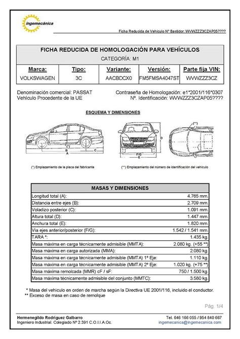 Qué es la ficha reducida de un coche Homologar org