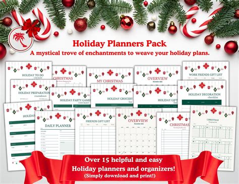Printable holiday planners pack stay organized this christmas with over