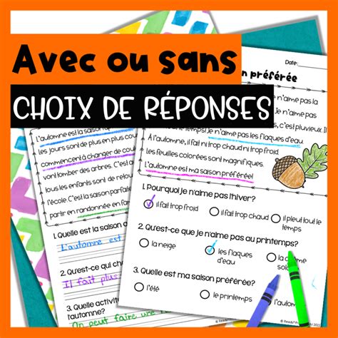 Textes Compréhension de Lecture AUTOMNE