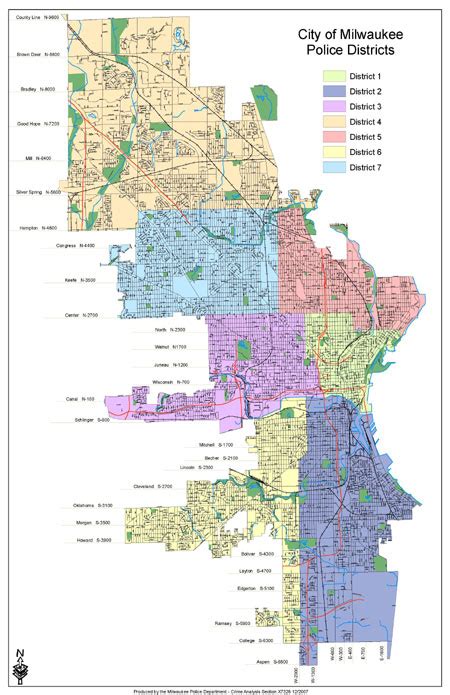 Milwaukee Police Department District Map