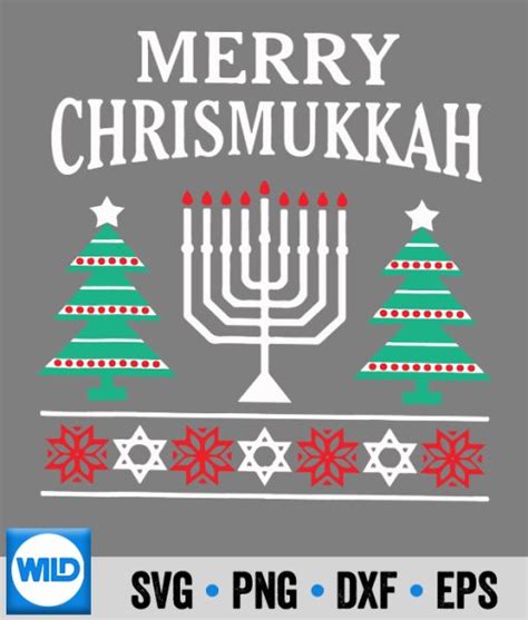 Chanukah SVG Merry Chrismukkah Hanukkah Jewish Chanukah Christmas SVG