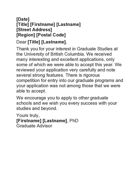 Decline Admission Offer Sample Letter