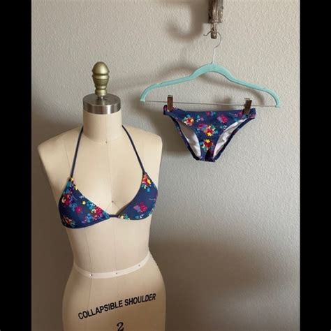 O Neill Swim Oneill Girls Swim Navy Floral String Bikini Poshmark