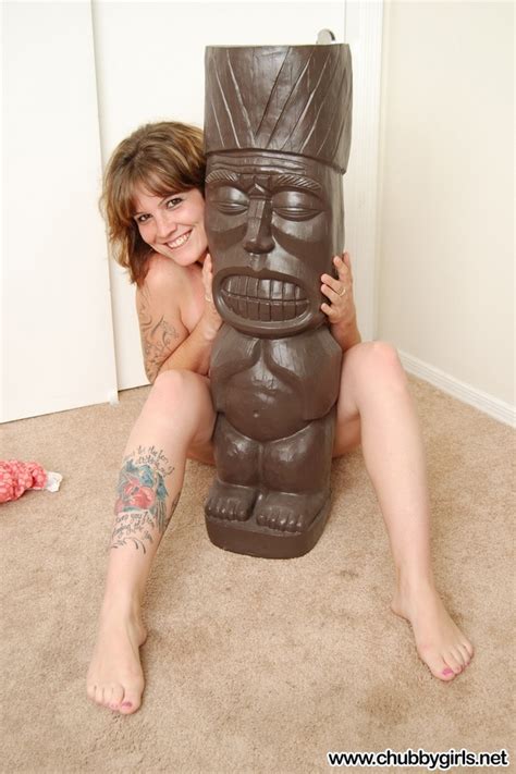 Hot Tattooed Brunette In Sexy Short Red And Golden BBW Picture 10