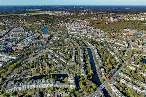 Luftbild Hamburg Stadtansicht Am Ufer Des Flu Verlaufes Der Alster Im