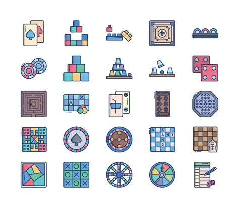 Table And Board Games Icon Set 11890544 Vector Art At Vecteezy