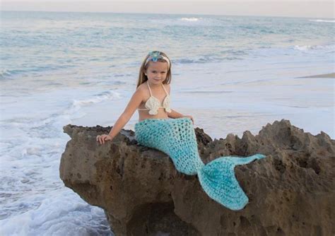Set Of Crochet Patterns For Mermaid Tail Headband And Shell Bikini Top Photography Props Diy