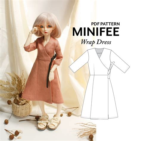 Minifee Wrap Dress Sewing Pattern Bjd Slim Msd Unoa Clothes Pdf