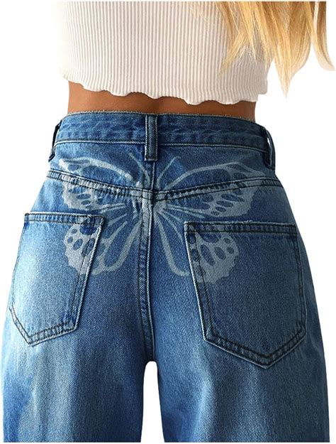 Gogobo Y2k Fashion Jeans Frauen Sexy Hohe Taille Hosen Weites Bein