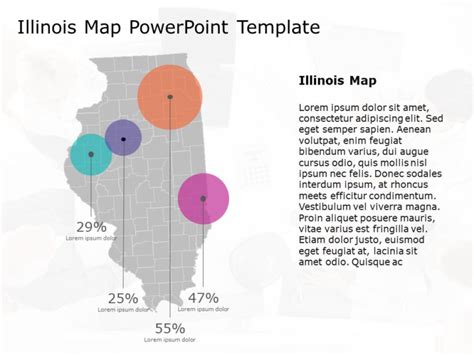 Illinois Map 3 Powerpoint Template