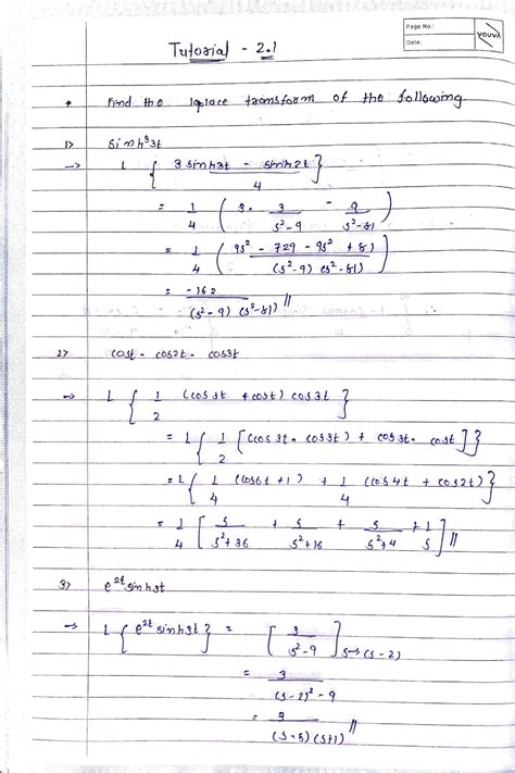 Laplace Transform AND Inverse Laplace Transform Mathematics 2 Studocu