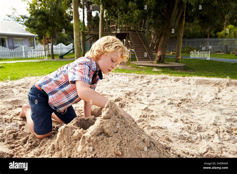 Playing Sandbox Play Sandboxs Stock Photo Alamy