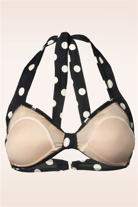 Esther Williams Classic Polka Bikini Top Ann Es En Noir Et Blanc